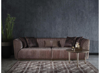 Modern Three Seater Sofa 3 Seater Upholstered Sofa Fabric Sofa Modern Brown Sofas
