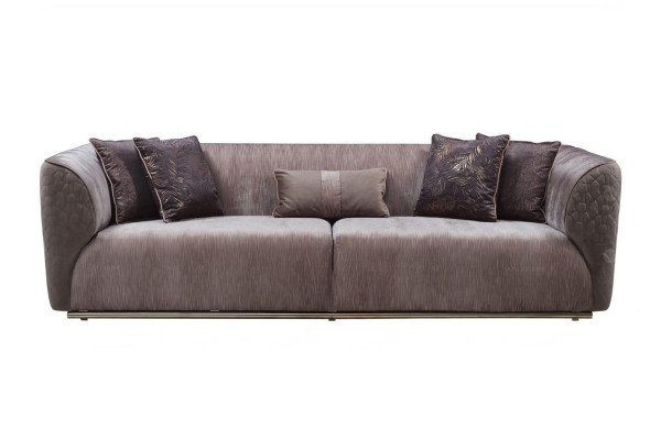 Modern Three Seater Sofa 3 Seater Upholstered Sofa Fabric Sofa Modern Brown Sofas