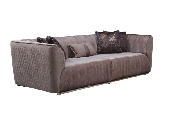 Modern Three Seater Sofa 3 Seater Upholstered Sofa Fabric Sofa Modern Brown Sofas