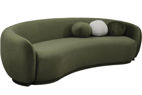 Fabric Sofa Three Seater Couch Sofa 3 Seater Green Fabric Upholstered Sofa Modern