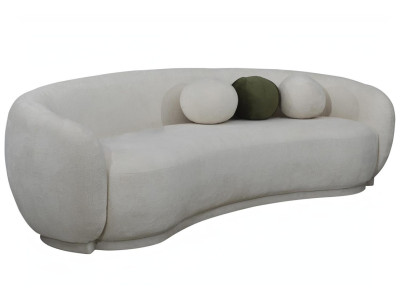 Modern Fabric Sofa Three Seater Couch Sofa 3 Seater White Fabric Upholstered Sofa