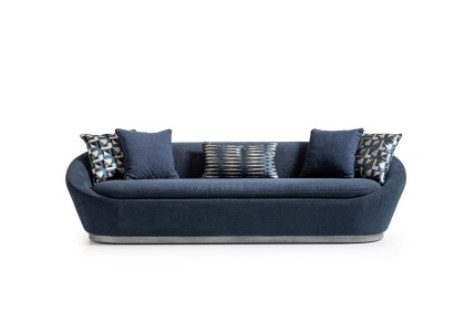 Modern Three Seater Sofa 3 Seat Fabric Sofa Blue Upholstered Sofa Couch Fabric