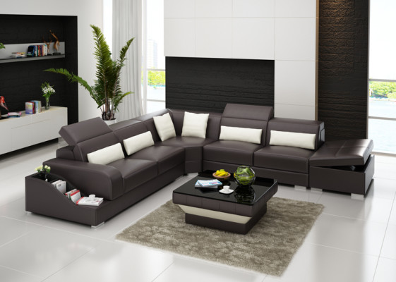 Leather sofa Couch Living landscape Corner sofa Corner Suite Sofa Modern Design