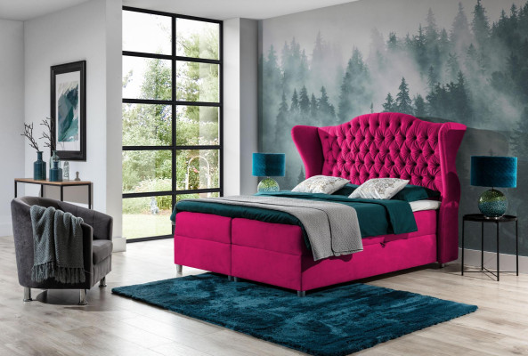 Chesterfield Box Spring Beds Hotel Bed Bedroom Velvet Velvet Luxury Furniture