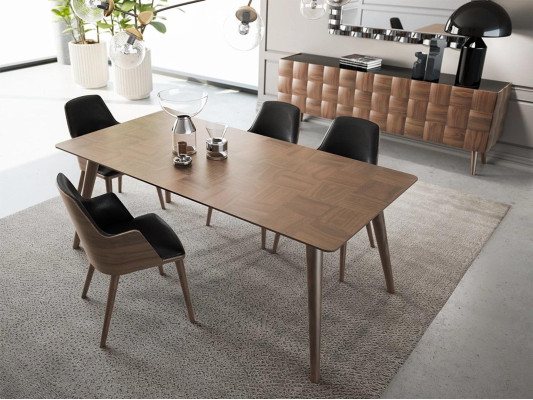 Complete Set 7-piece Dining room Dining table new 4x Chairs Luxury Sideboard with Mirror
