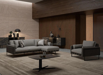 Living room Designer Corner sofa L-shape Armchair Luxury Coffee table Furnishings