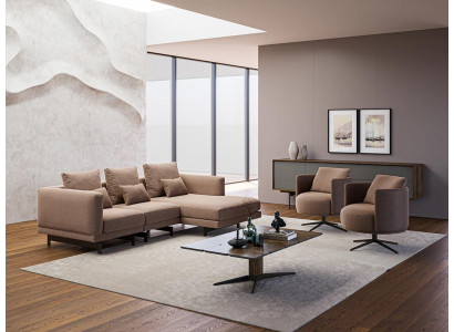 Sofa set Luxury Furniture Sofa L-shape 2x Armchair Upholstered furniture new Coffee table