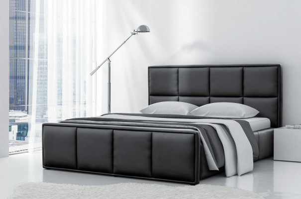 Double bed Bed Frame Bed Furniture Upholstered bed Beds Polyester Modern Black