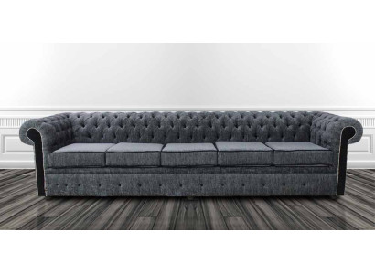 Chesterfield 5 Seater Classic Luxury Baroque Rococo Sofa Couch Textile Leather