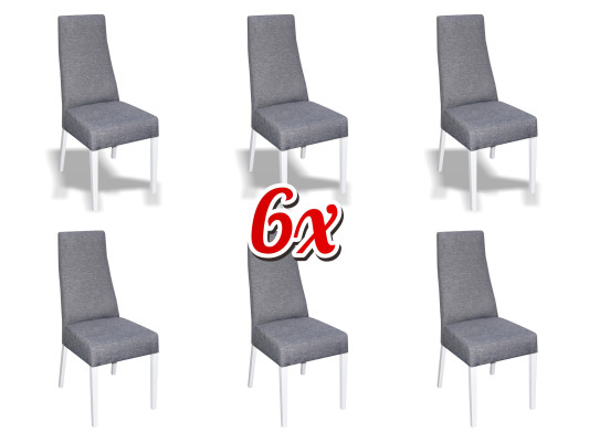 Group Set Living Real Wood Dining room Suite Lehn Velvet Textile Chair 6x Chairs