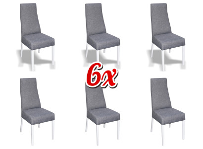 Group Set Living Real Wood Dining room Suite Lehn Velvet Textile Chair 6x Chairs