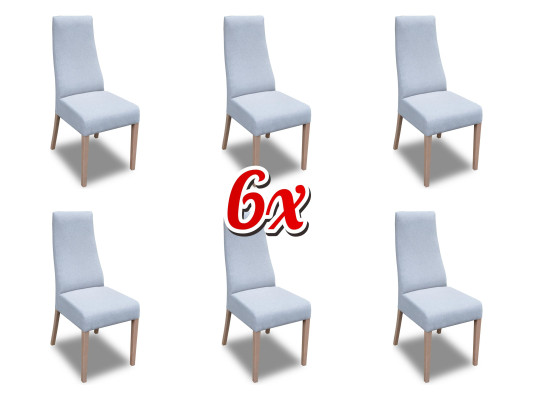 Group Set Living Real Wood Dining room Suite Lehn Velvet Textile Chair 6x Chairs