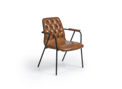 Designer Chair with Armrests Brown Dining room chair Luxury Furniture new Design