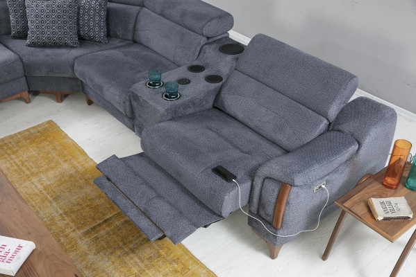 Gray Corner sofa Living room Luxury Sofa L-shape Modern Design Furniture Textile