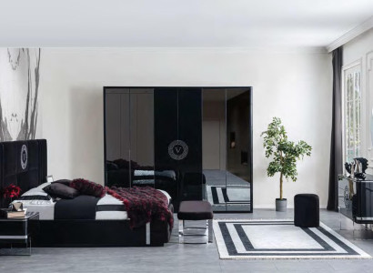 with mouse cursor zoom in Do you have such an article? Sell ​​Free of Charge Black Wardrobe Luxury Glass Doors Four Door Bedroom Furniture Wardrobe