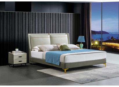 Bedroom 3 pcs. Set Bed 2x Bedside table Console Beds Double Hotel