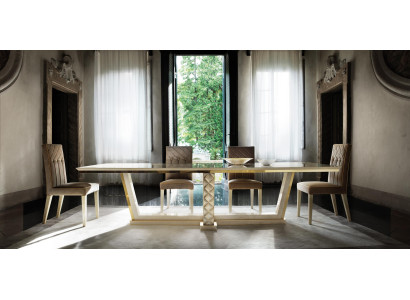 Dining room + 6 Chairs + Chest of drawers Mirror 2x Display case Dining table 11 pieces. Set suite