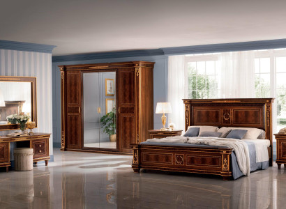 Bedroom Set Bed Bedside table Chest of drawers Mirror Stool new 7pcs. Baroque