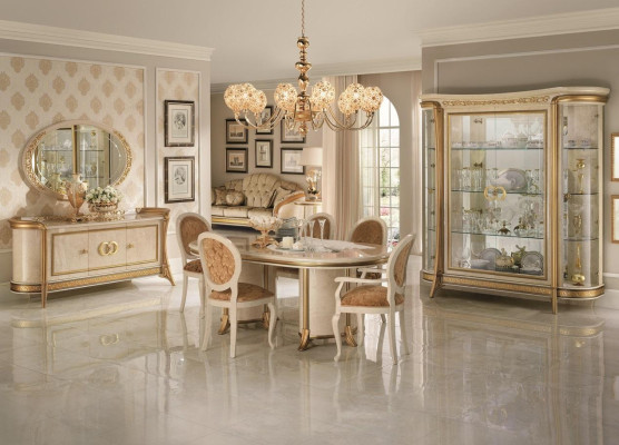 Dining room Set Suite Display case Table 6x Chair Chest of drawers Mirror Baroque new 10pcs.