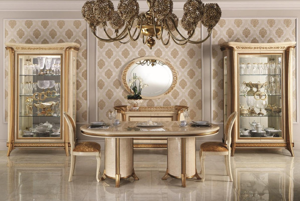 Dining table Table Furniture Chest of drawers Display case Set 5pcs. Group Design Dining room Suite