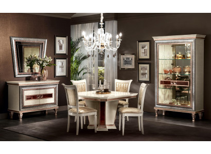 Dining table 4x Chairs Chest of drawers 8pcs. Dining room Set Group Suite Table Seating group
