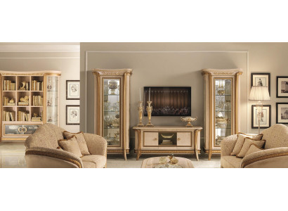 Design Wall unit Sideboard 2x Wardrobe Lowboard TV cabinet Sideboard 3 pcs. Set display case