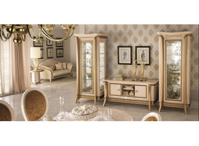 Living room furniture set Living room sideboard 2x display case 3 pieces. Wall unit arredoclassic