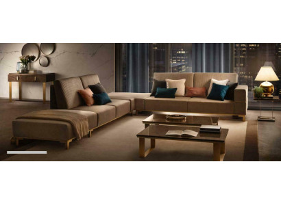 Living landscape Couch Upholstery Textile Fabric Leather Seat Suite Eck Corner sofa L-shape