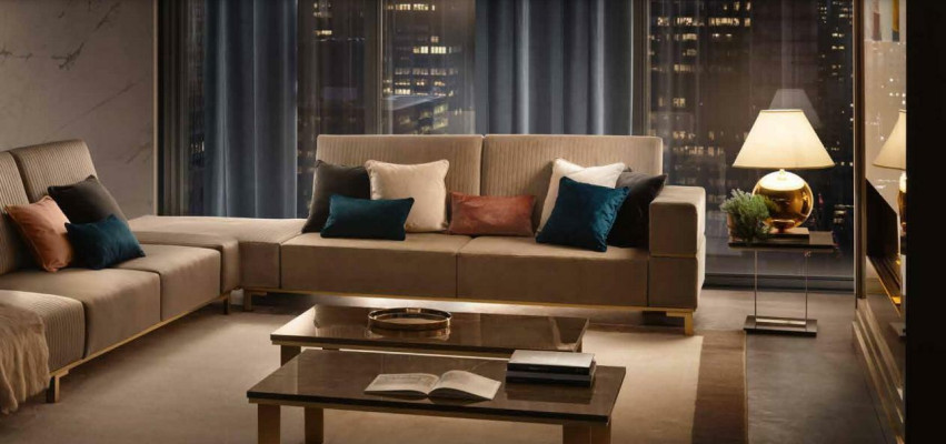 Living landscape Couch Upholstery Textile Fabric Leather Seat Suite Eck Corner sofa L-shape