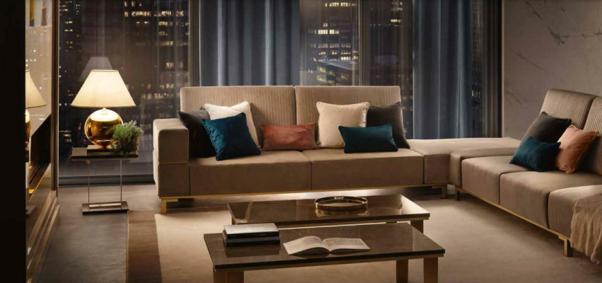 Living landscape Couch Upholstery Textile Fabric Leather Seat Suite Eck Corner sofa L-shape