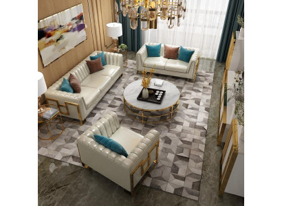 Luxury Furniture Sofa set Couch Sofa Upholstery 3 2 1 Seater Coffee table 4pcs