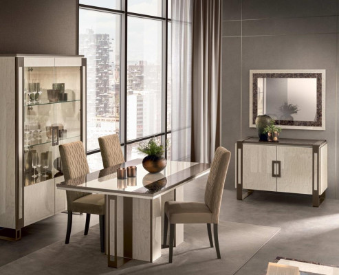 Dining room set 3 pieces. Dining table display case Chest of drawers modern dining room furniture set Italy