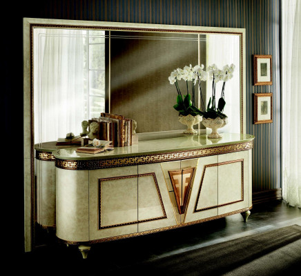 Mirror Chest of drawers Wardrobe Chests of drawers Sideboard Bedroom Set Wood Antique Style 2pcs