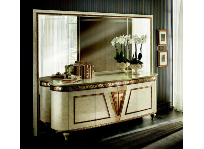 Mirror Chest of drawers Wardrobe Chests of drawers Sideboard Bedroom Set Wood Antique Style 2pcs