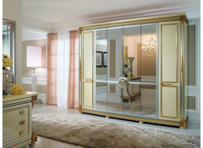 Classic Cabinets Wardrobe wall unit Wardrobe 6 doors Wood new Furniture