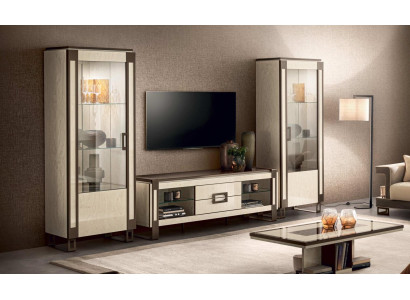 Design Wall unit Sideboard 2x Display case TV cabinet Lowboard Sideboard 3 pcs. Set of living walls
