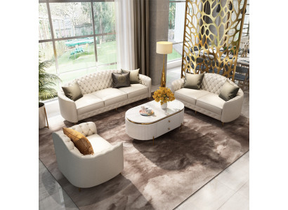 Sofa set 3+2+1 Seater Set Design Sofas Upholstery Couches Modern Leather Couch