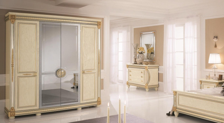 Bedroom Wardrobe 4 door Wood closet Wardrobe Clothes cupboards