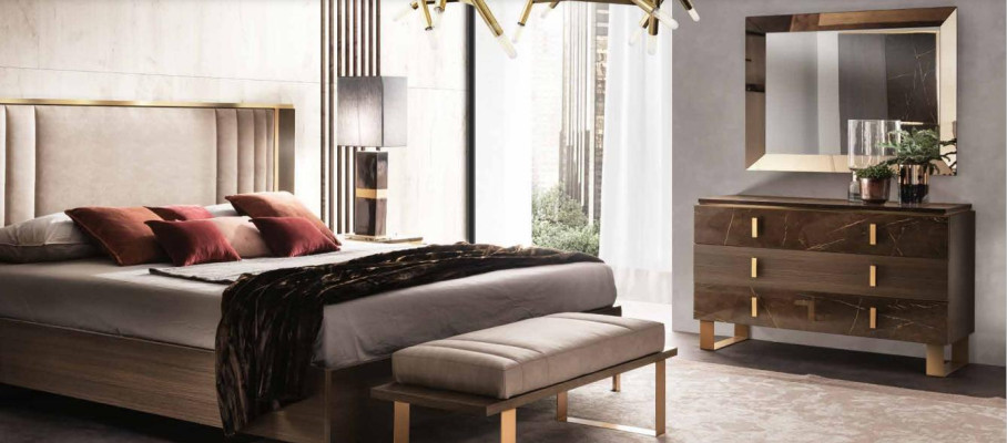 Classic s 4-piece Bedroom Modern Set Bed Bedside table Chest of drawers