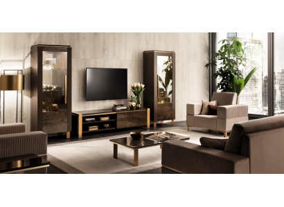 Wall unit TV Lowboard Elegant Display case Living room Design Classic 3-piece.