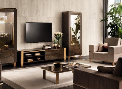 Wall unit TV Lowboard Elegant Display case Living room Design Classic 3-piece.