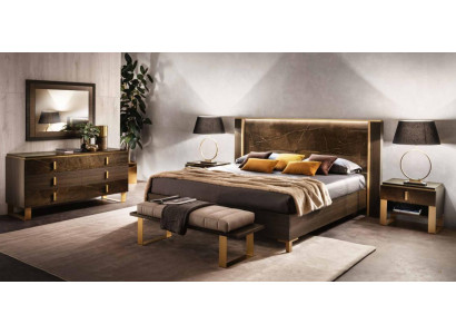 Bed Bedside table Chest of drawers 4 pcs. Bedroom Set Decoration Design Modern Luxury