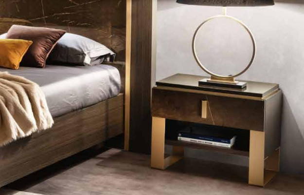 Bed Bedside table Chest of drawers 4 pcs. Bedroom Set Decoration Design Modern Luxury