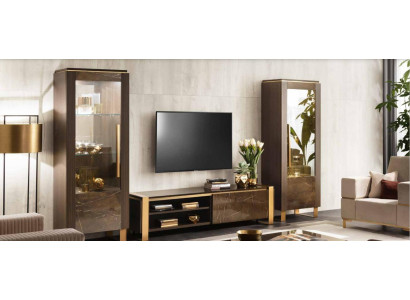 Living room furniture set designer living room sideboard 2x display case 3 pieces.