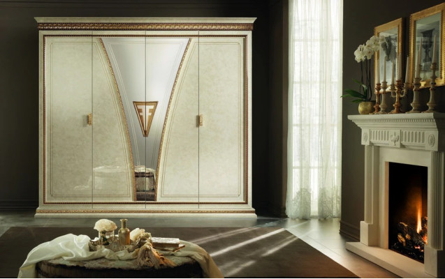 Classic Cabinets Wardrobe wall unit Wardrobe 3 doors Wood new Furniture