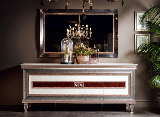 Chest of drawers with Mirror Wood Furniture Sideboard Luxury Furniture 2-piece Suite arredoclassic