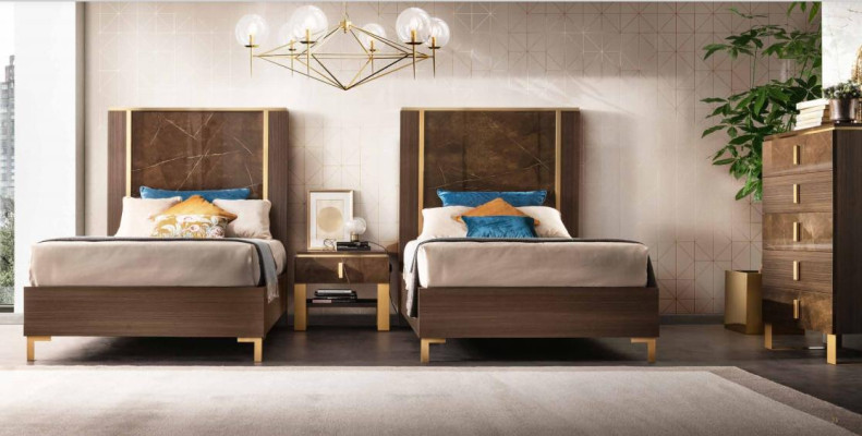 Bed Bedside table Stool 4 pcs. Bedroom Set Design Modern Luxury Beds