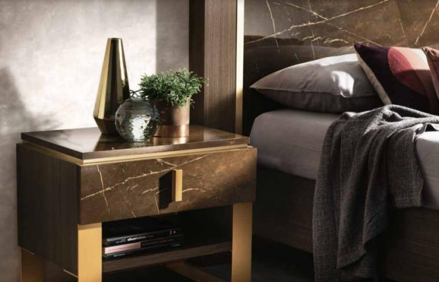 Bed 2x Bedside table 3 pcs Bedroom Set Design Modern Luxury Italian