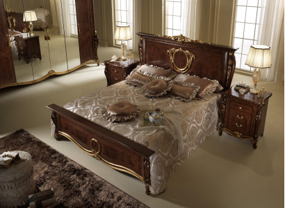 Bed Upholstery Classic Double bed 180x200cm Wood Hotel Beds Bedroom new
