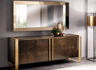 Elegant Design Console Wood Sideboard Mirror Sideboard Wardrobe 2-piece. Console table